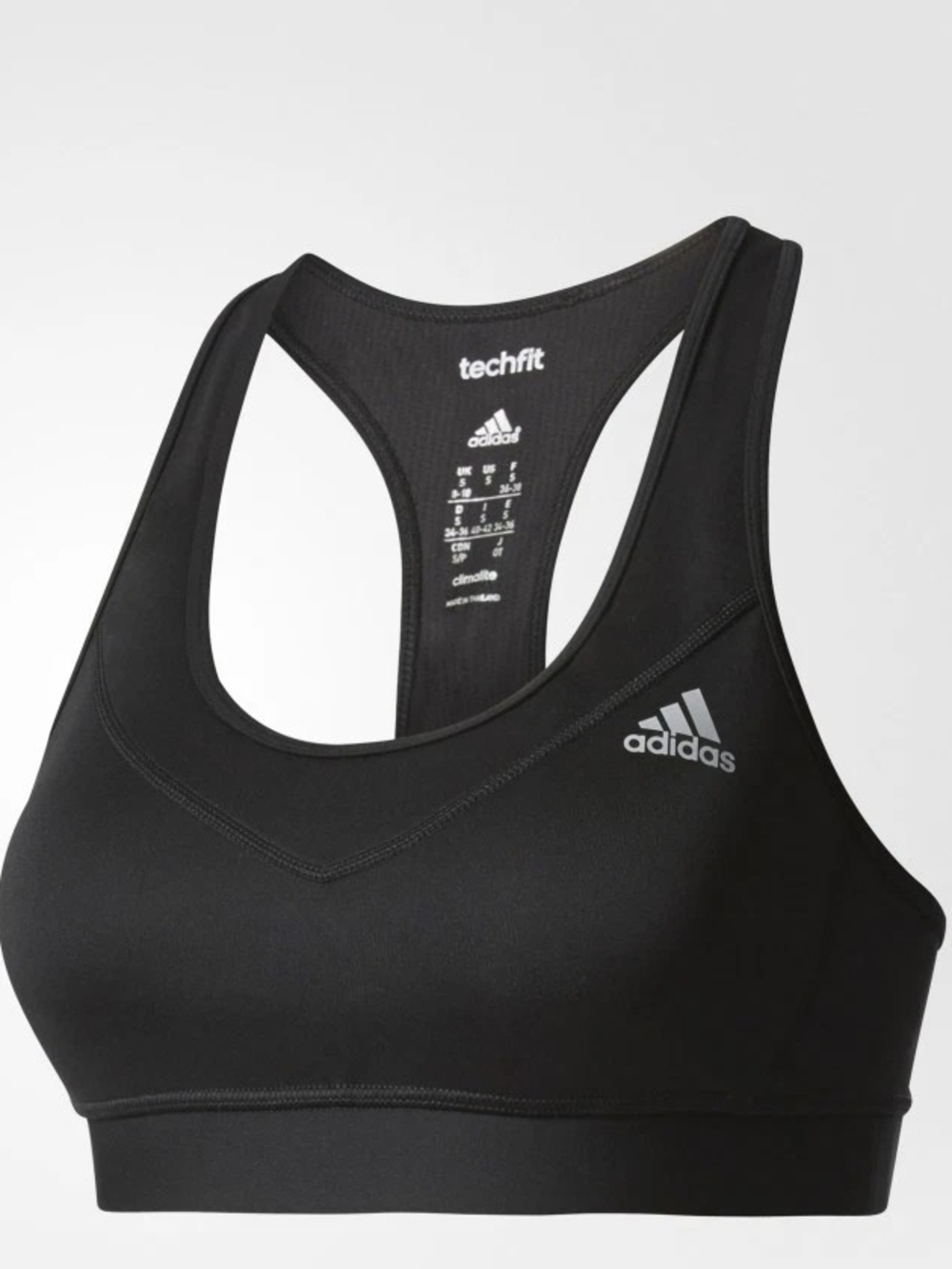 adidas Techfit Black Racerback Sports Bra